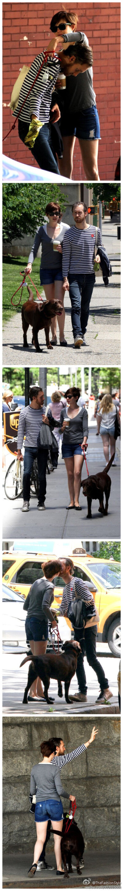 #明星街拍#—— #Anne Hathaway# out in NYC。 2013.06.12 HQ（#高清组图#）