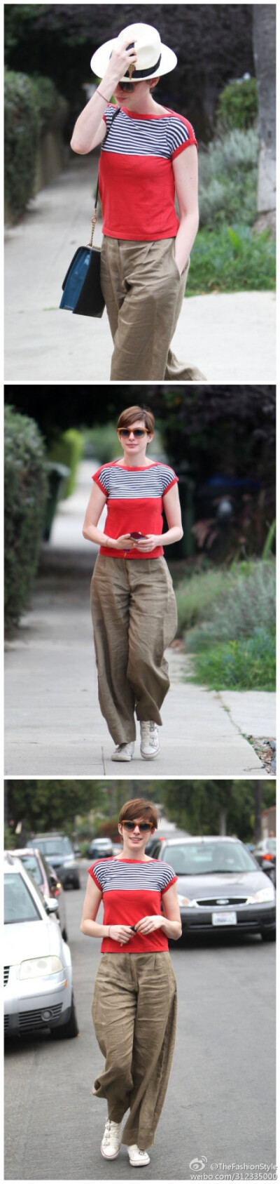 #明星街拍#—— #Anne Hathaway# out in LA。 2013.07.10 HQ（#高清组图#）