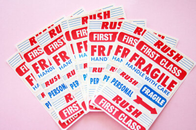 Vintage mail stickers