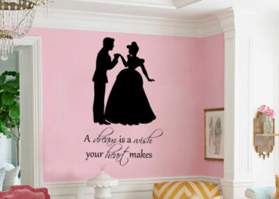 Cinderella A dream is a wish your heart makes princess vinyl wall decal