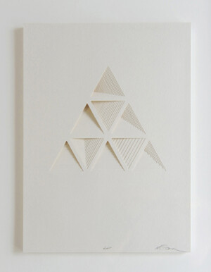 Ghostly Process Series: Triangels Extruded,  paper, 2010 by Matt Shlian