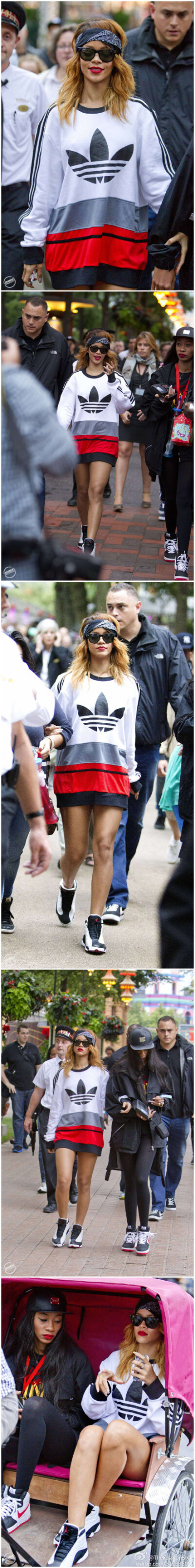 #明星游玩#—— #Rihanna# At Tivoli garden amusement park in Copenhagen。 2013.07.04 HQ（#高清组图#）