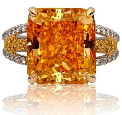 The famous Pumpkin Diamond, a Fancy Vivid Orange diamond is one of the most famous orange diamonds, with a finished weight of 5.54 carats. Bought and sold by the famous Harry Winston Jewelers.