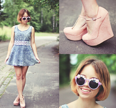 Awwdore Dress, Plndr Shoes, Romwe + Diy Sunglasses街拍