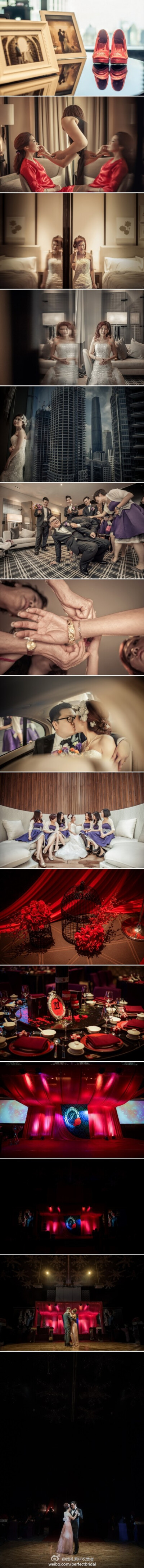 【国内首家W酒店的第一场婚礼】国内首家W酒店的第一场婚礼,广州新娘也是W酒店集团里面的室内设计师,而台湾新郎则是酒店建筑师,两人是实实在在的夫妻档