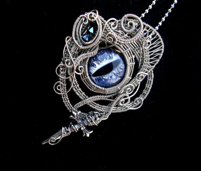 Dagger Swirls Dragon Eye - Brooch Pendant