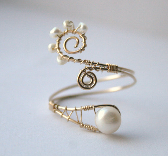 Wire Wrapped Ring with Pearls *Giveaway*