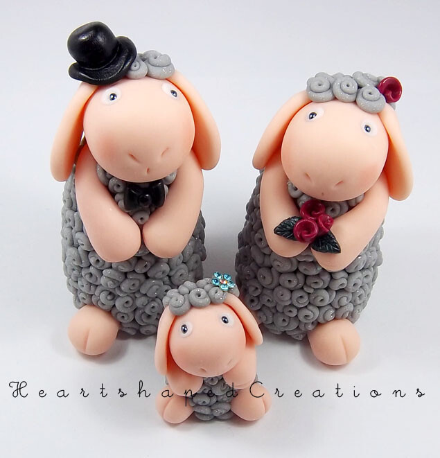 Gray Sheep Wedding Cake Topper 粘土