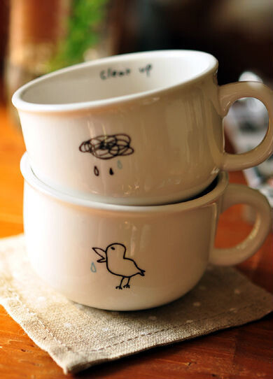  动物牛奶早餐杯/水杯/咖啡杯/杯子/马克杯/陶瓷杯-