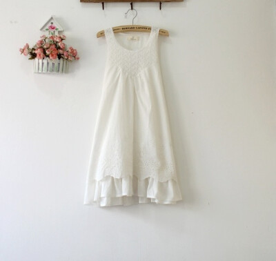 森系 白色 裙子