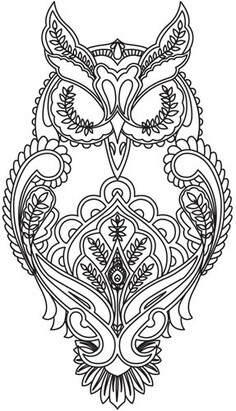 Full Moon Owl embroidery design by Tula Pink