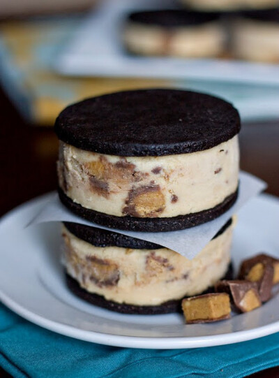 Peanut butter cup ice cream sandwiches