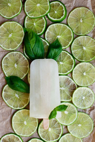 Lime-Basil-Gin Ice P...