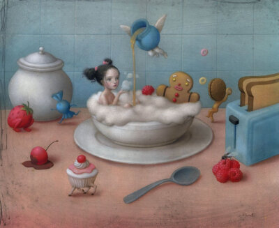 意大利插画家Nicoletta Ceccoli 作品，作品多次入选波隆那，安徒生奖获得者