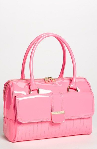 Ted Baker Pink Enamel Quilted Bowler Bag