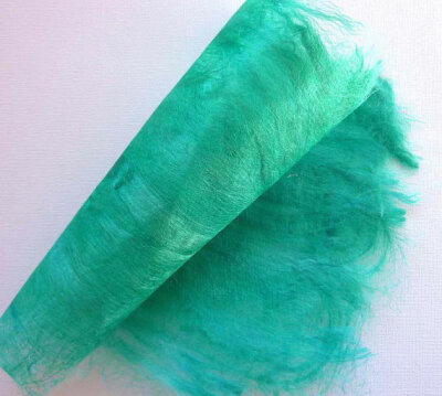 Aqua Silk Paper for Collage Stationary Textile Art Mixed Media