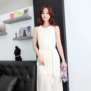 2013夏装新款韩版女装波西米亚长裙夏季长款雪纺连衣裙子两件包邮