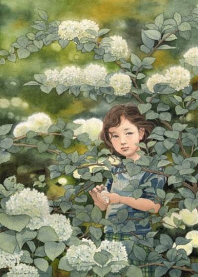 金泽MARIKO的水彩画。（金泽MARIKO于1954年生于长崎，45岁那年突然决定开始学水彩画。“在那之前，我从未想过要学画，只是呆呆地凝视着飞机云的时候，突然冒出了‘要不……学画吧’的念头。那时有一种强烈的感觉，好…