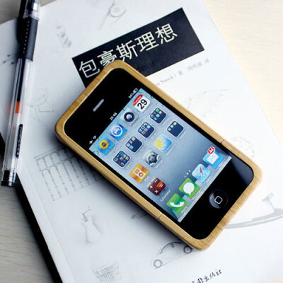 包邮 GeekCook 极简风格 IPHONE4 竹制手机保护壳