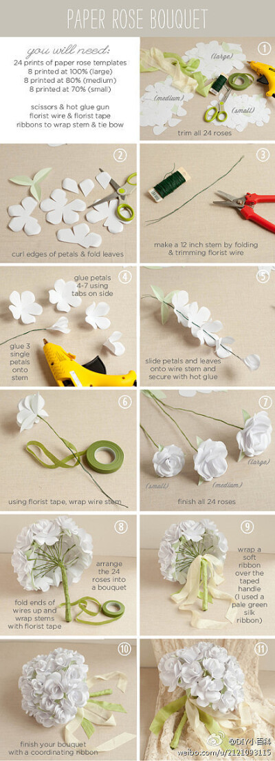 How to make a paper rose bouquet 做一束…