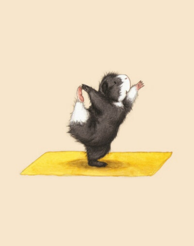 练瑜伽的小仓鼠 插画艺术（11张）