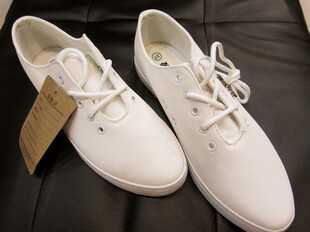 染 特价回馈 SHOE*尖头小白鞋 系带复古球鞋平底美鞋单鞋帆布-