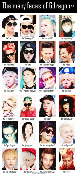 The many faces of G-dragon