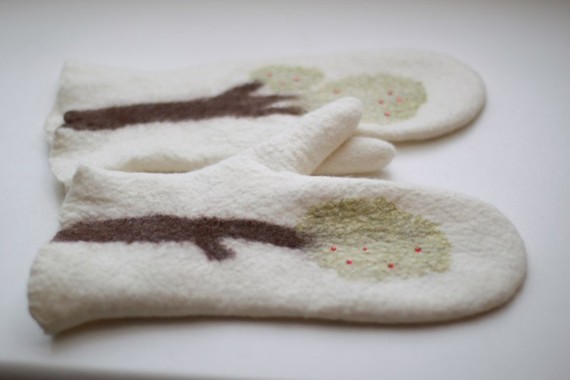 Felted wool mittens --- Handmade to Order