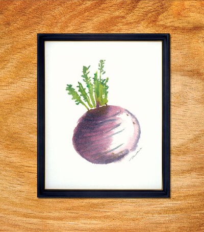 Turnip watercolor painting, Kitchen poster, Vegetable Art, Root vegetables, Home decor, Kitchen wall art, Green, 8x10, Buy 2 Get 1 Free