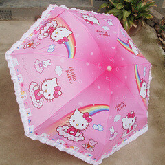 全民疯抢hello kitty 可爱卡通粉色晴雨伞 太阳伞 雨伞 图案随机