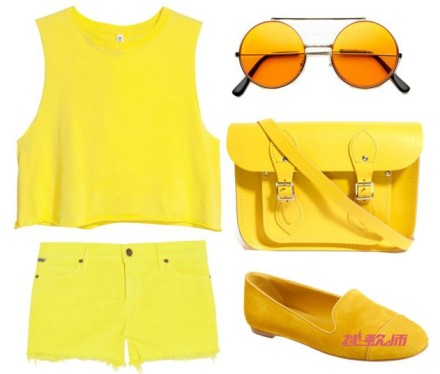 Lemon yellow.