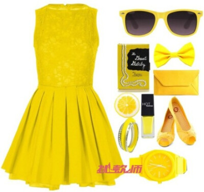 Lemon yellow.