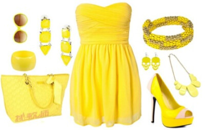 Lemon yellow.