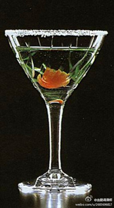 【青珊瑚Aoi Sangosho Cocktail】在杯口装饰雪景，给人一种凉爽的感觉，薄荷的绿色表现了青珊瑚~材料：辛辣金酒2/3，薄荷酒1/3，红樱桃1个，砂糖少许 制法：(1)将辛辣金酒、薄荷酒倒入雪克杯中摇和；(2)将摇和好的酒…