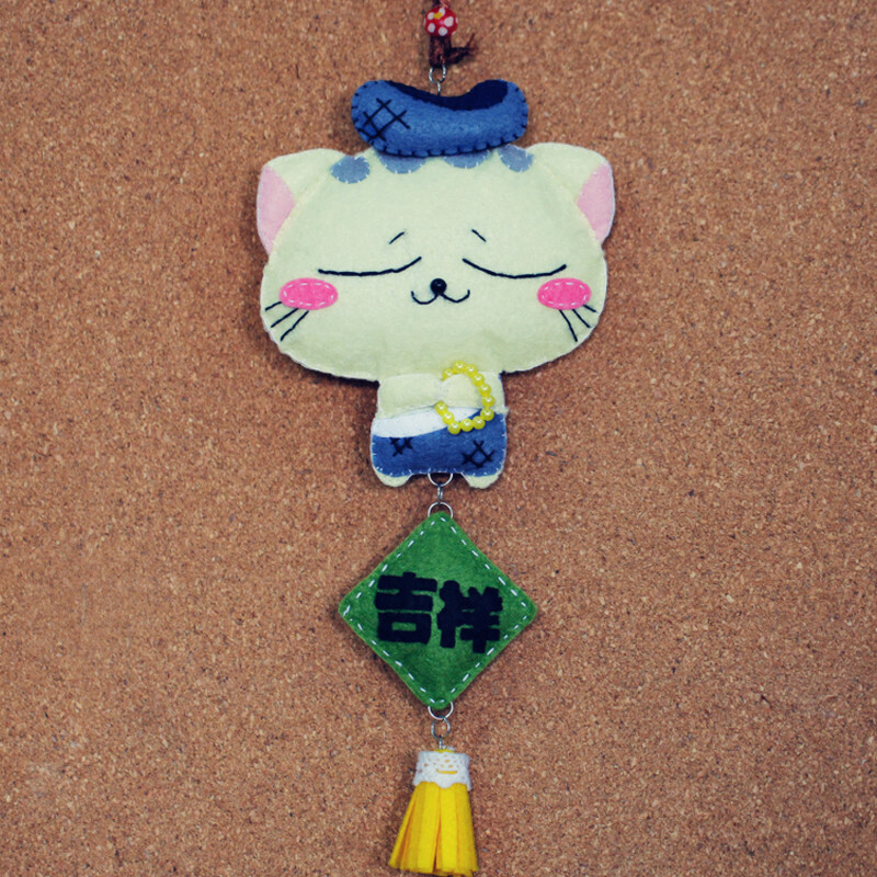 迪鸥不织布手工布艺diy材料包阿弥陀佛cc猫车饰挂件吊饰车饰