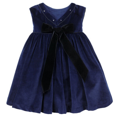 Tartine et Chocolat - Navy blue velvet dress - 50456