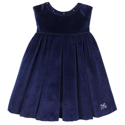 Tartine et Chocolat - Navy blue velvet dress - 50456