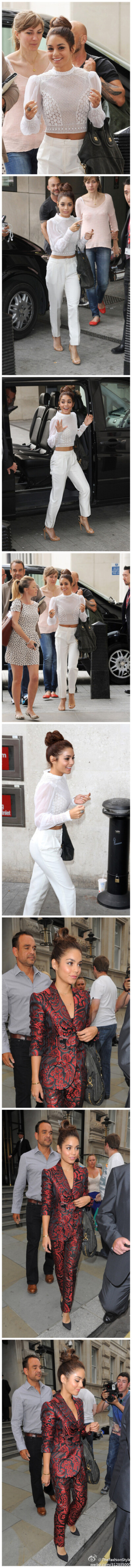 #明星街拍#—— #Vanessa Hudgens# at BBC Radio One Studios in London。 2013.07.16 HQ（#高清组图#）