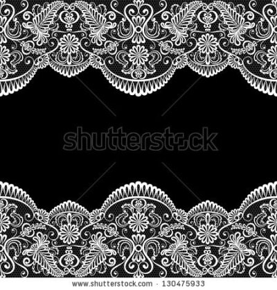 Template for wedding, invitation or greeting card with lace fabric background - stock vector