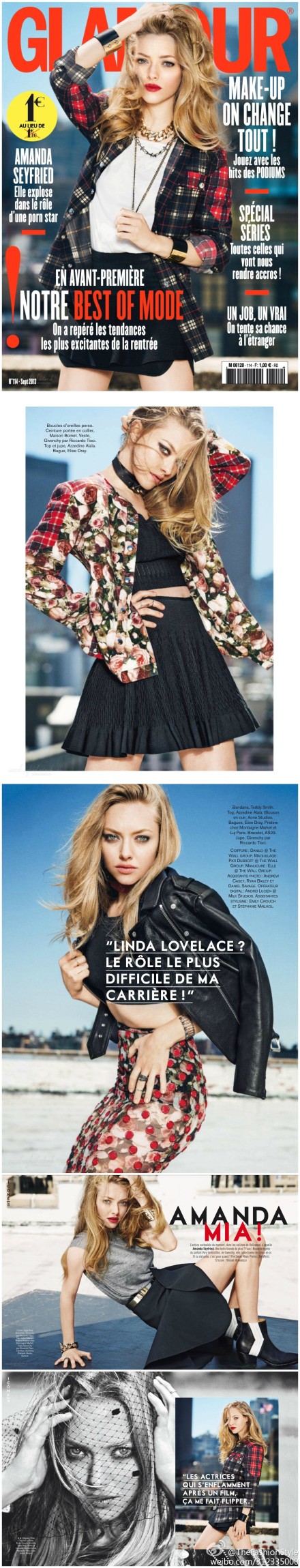 #杂志大片#——#Amanda Seyfried# - GLAMOUR (FRANCE) - SEPTEMBER ISSUE 2013