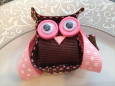 Owl Hair Bow Clip