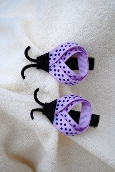 lady bug hair clips