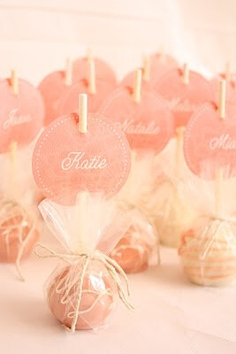 Cake pops as party favors and/or name tags :)