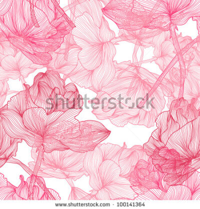 elegant seamless pattern with beautiful pink roses for your design - stock vector