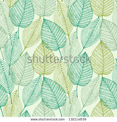 Decorative ornamental seamless spring pattern. Endless elegant texture with leaves. Tempate for design fabric, backgrounds, wrapping paper, package, covers - stock vector