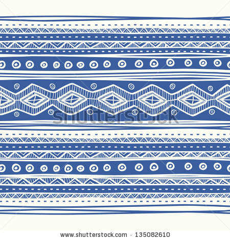 Abstract hand-drawn ethnic pattern, tribal background. Vector pattern. - stock vector