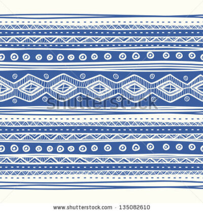 Abstract hand-drawn ethnic pattern, tribal background. Vector pattern. - stock vector