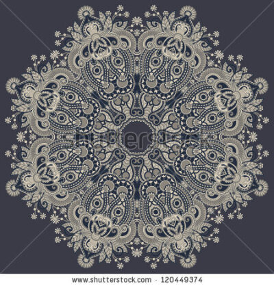 Circle ornament, ornamental round lace. - stock vector