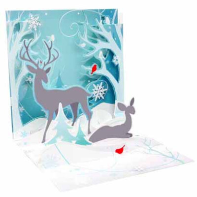 Winter Deer Pop Up Christmas Card