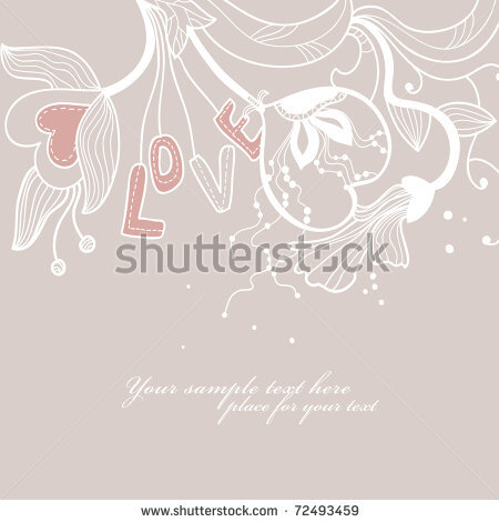 floral background with fantasy flowers and cartoon letters - stock vector